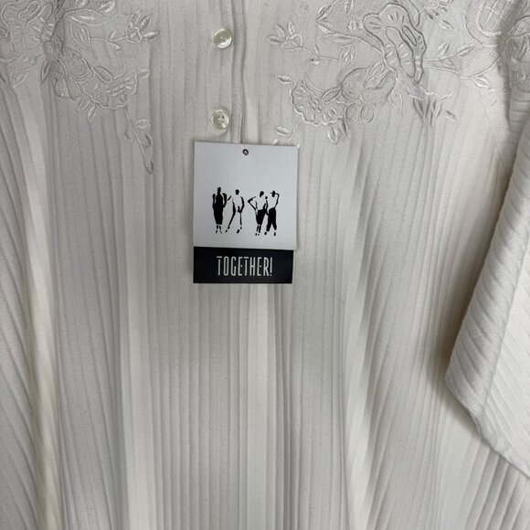 Together! 100% Cotton Women's XXL White Embroidered Long Sleeve‎ Tunic Top - Picture 3 of 11